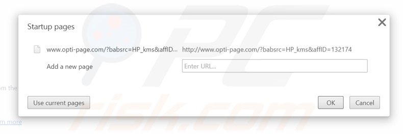 Removing opti-page.com from Google Chrome homepage
