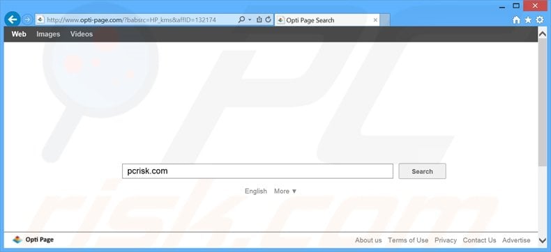 opti-page.com browser hijacker