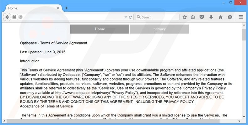 OptiSpace adware