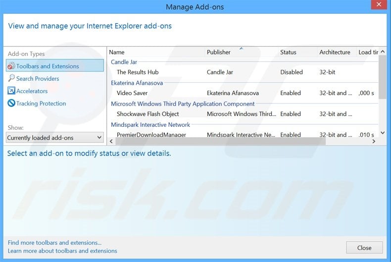 Removing OptiSpace ads from Internet Explorer step 2