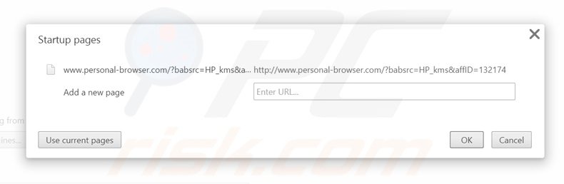 Removing personal-browser.com from Google Chrome homepage
