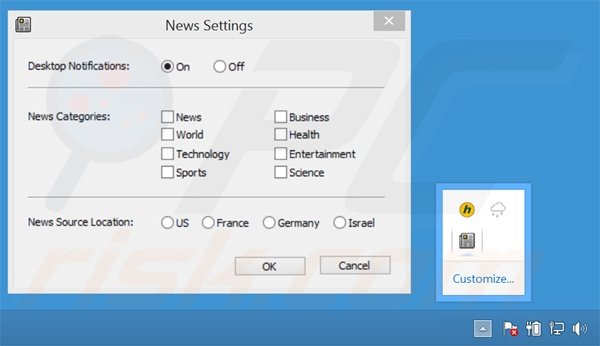 Screenshot of PlayyNews adware application