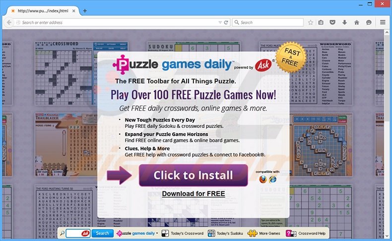 PuzzleGamesDaily browser hijacker