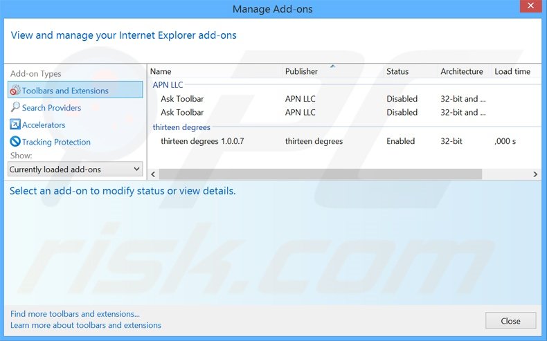 Removing Real Desktop Pool ads from Internet Explorer step 2