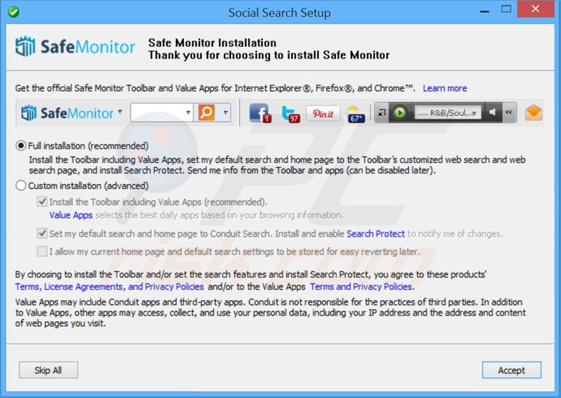 safemonitor adware installer setup