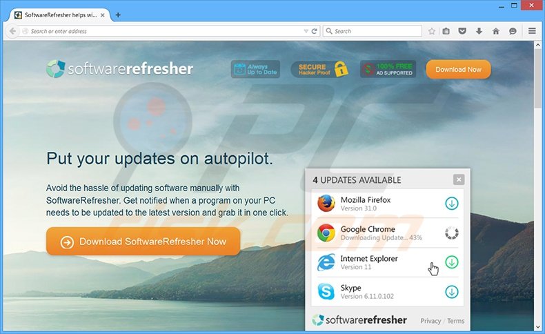 SoftwareRefresher adware