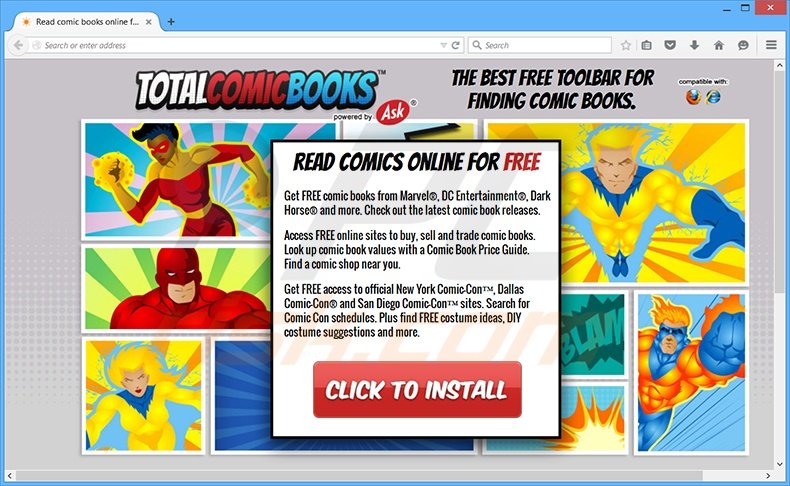 TotalComicBooks browser hijacker