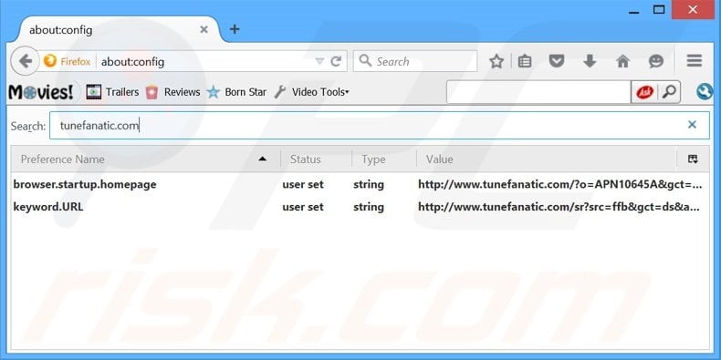 Removing tunefanatic.com from Mozilla Firefox default search engine