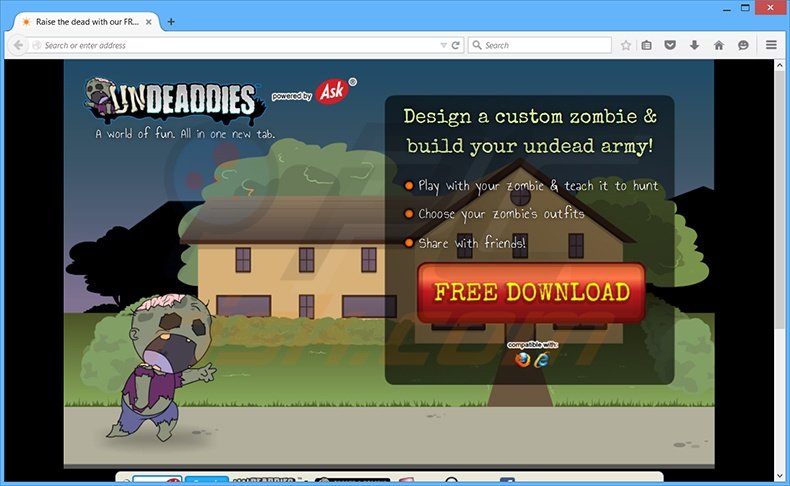 Undeaddies browser hijacker