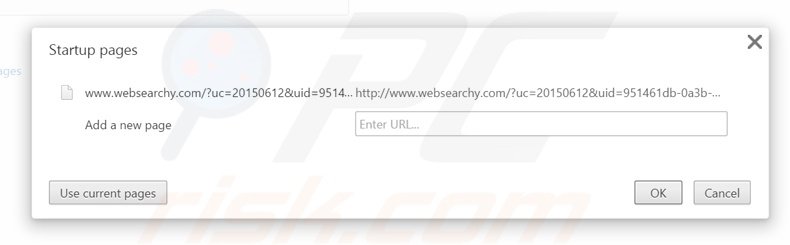 Removing websearchy.com from Google Chrome homepage
