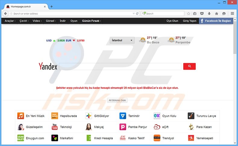 Homepage.com.tr browser hijacker