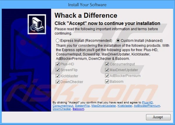 Deceptive software installer distributing baboom.audio browser hijacker