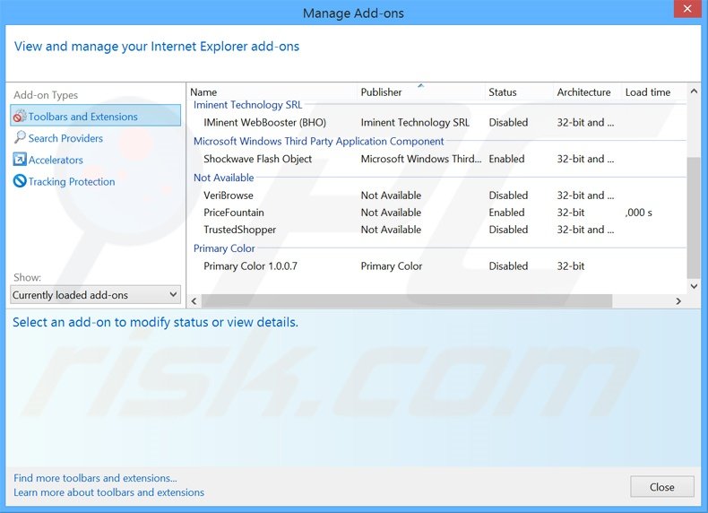 Removing BrowsrApVs ads from Internet Explorer step 2