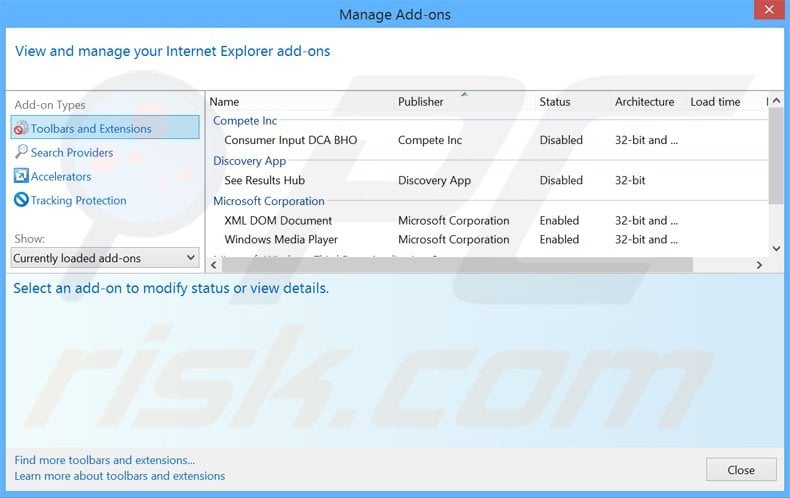 Removing Chaos ads from Internet Explorer step 2
