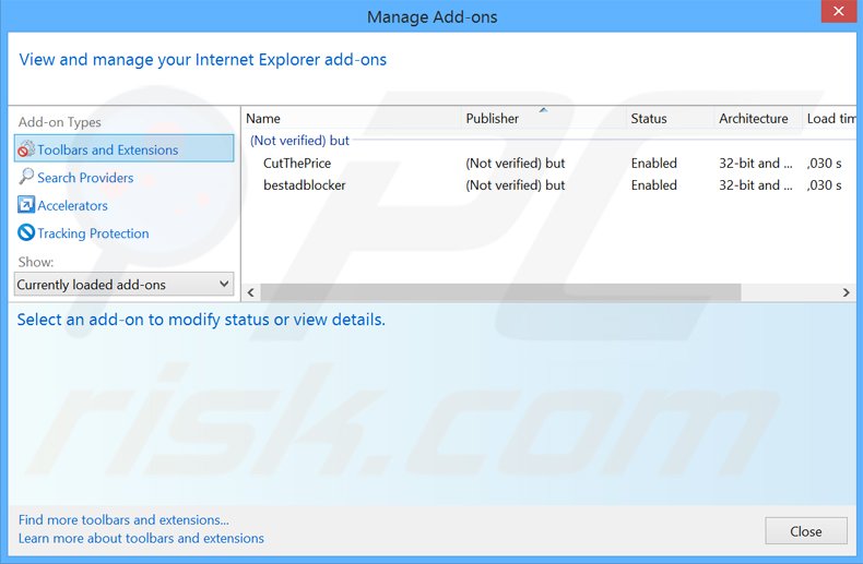 Removing Computer Pal ads from Internet Explorer step 2