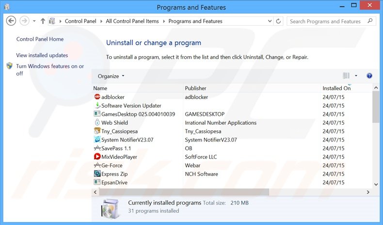 Computer Pal adware uninstall via Control Panel