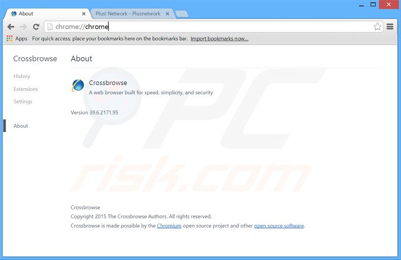 crossbrowse adware causing redirects to plusnetwork.com website