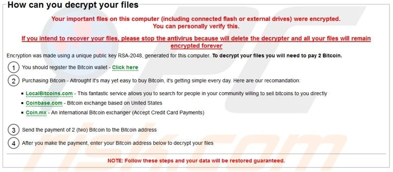 CryptoApp ransomware decrypt instructions