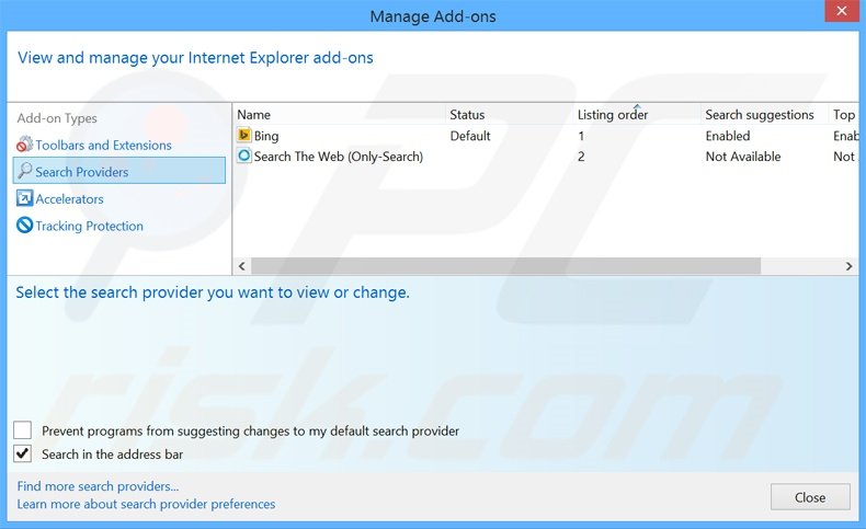 Removing mystart.dealwifi.com from Internet Explorer default search engine