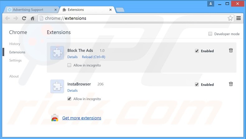 Removing DigiSaver ads from Google Chrome step 2