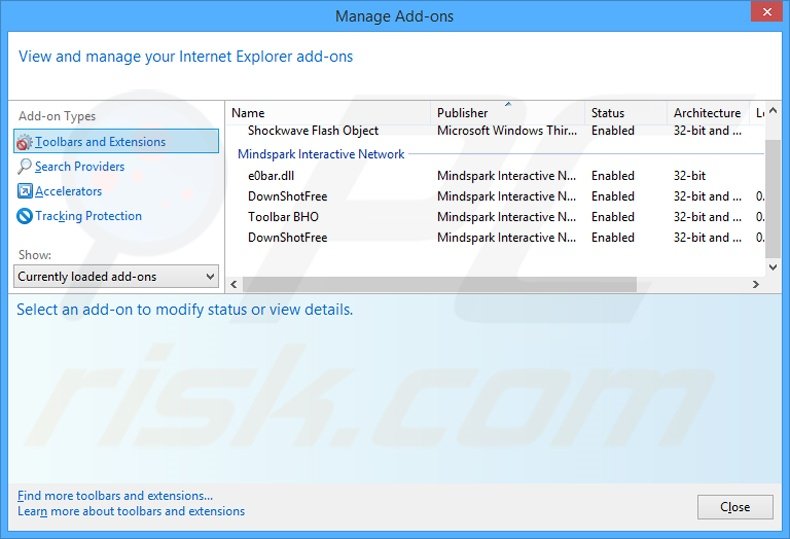 Removing DownShotFree related Internet Explorer extensions