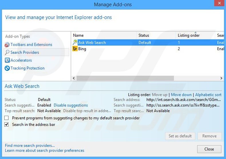 Removing DownShotFree from Internet Explorer default search engine