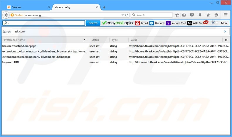 Removing EasyMailLogin from Mozilla Firefox default search engine