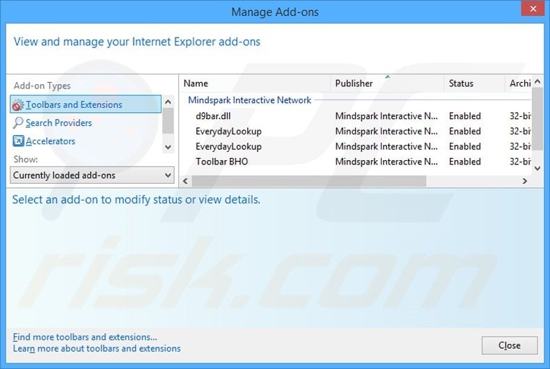 Removing EverydayLookup related Internet Explorer extensions