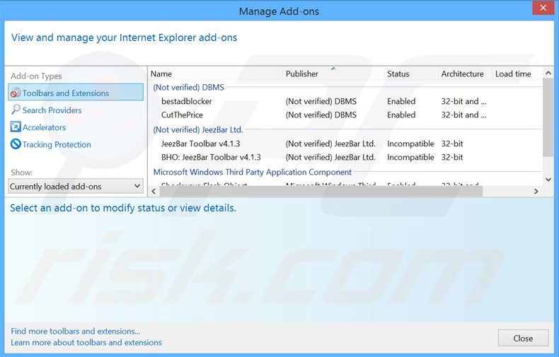 Removing FirstOffer ads from Internet Explorer step 2