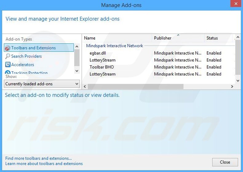 Removing LotteryStream related Internet Explorer extensions