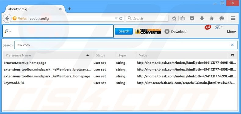 Removing Media Search App by Ask from Mozilla Firefox default search engine