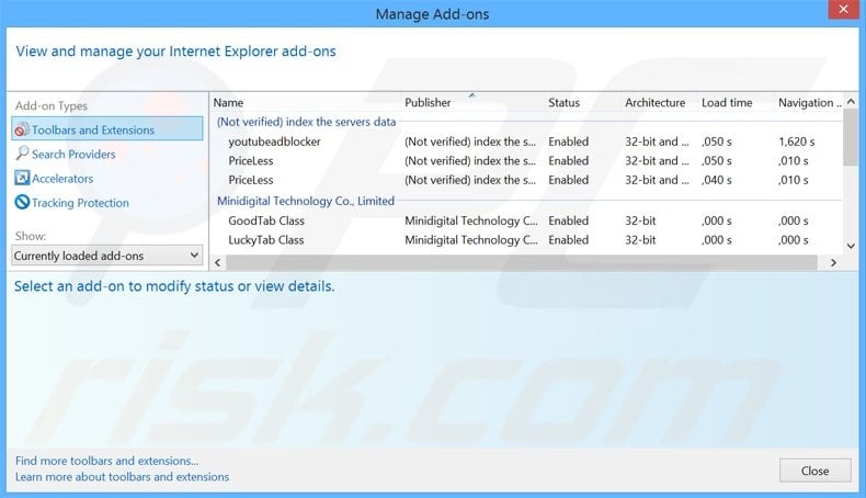 Removing MyOneSearch.net related Internet Explorer extensions