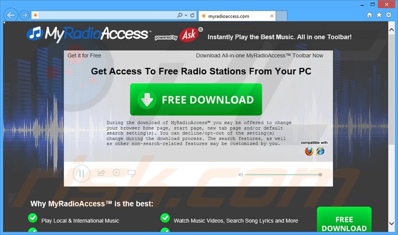 MyRadioAccess browser hijacker