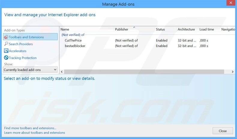 Removing PCandMobileGames ads from Internet Explorer step 2