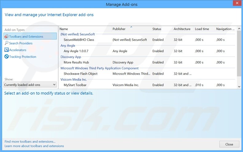 Removing Premium Tabs ads from Internet Explorer step 2