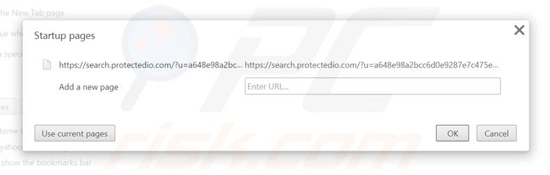 Removing search.protectedio.com from Google Chrome homepage
