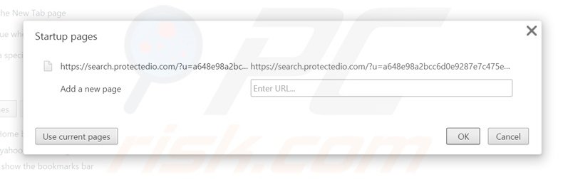 Removing search.protectedio.com from Google Chrome homepage