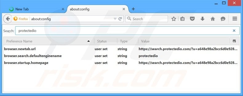 Removing search.protectedio.com from Mozilla Firefox default search engine