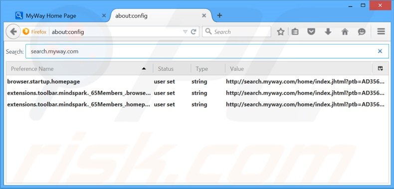 Removing search.myway.com from Mozilla Firefox default search engine