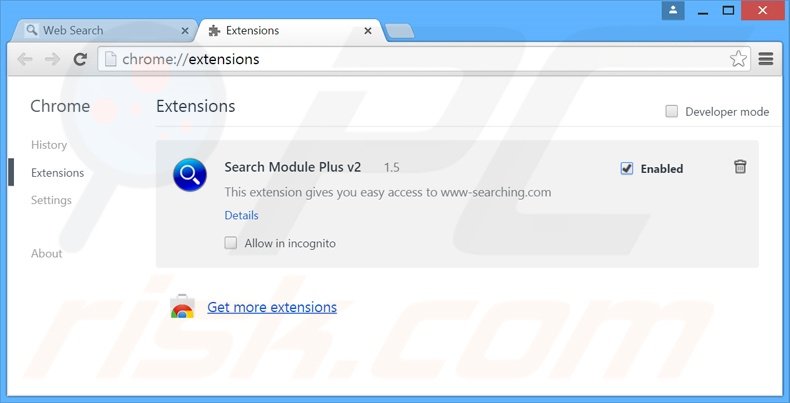 Removing search-webresults.com related Google Chrome extensions