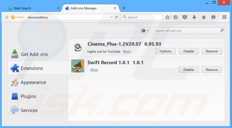 Removing search-webresults.com related Mozilla Firefox extensions