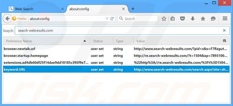 Removing search-webresults.com from Mozilla Firefox default search engine