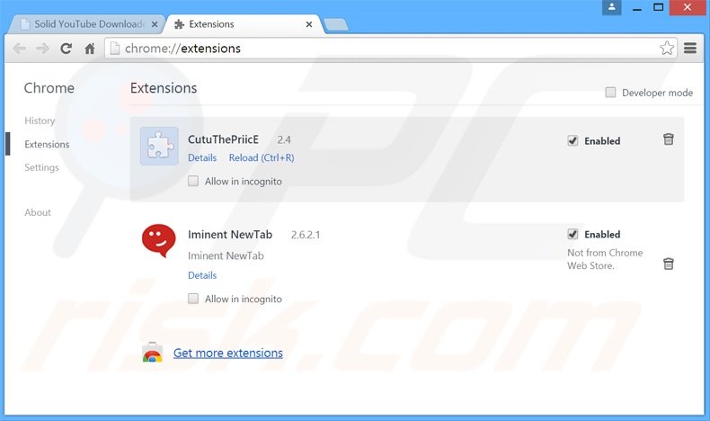 Removing Solid YouTube Downloader and Converter ads from Google Chrome step 2