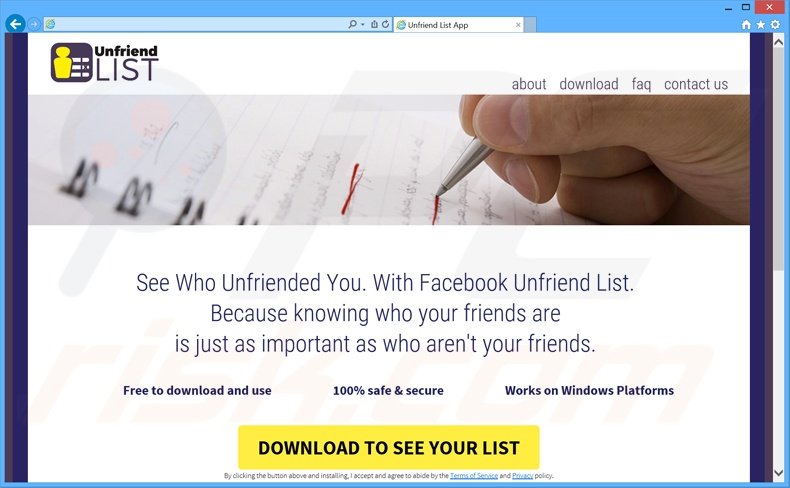 Unfriend List adware