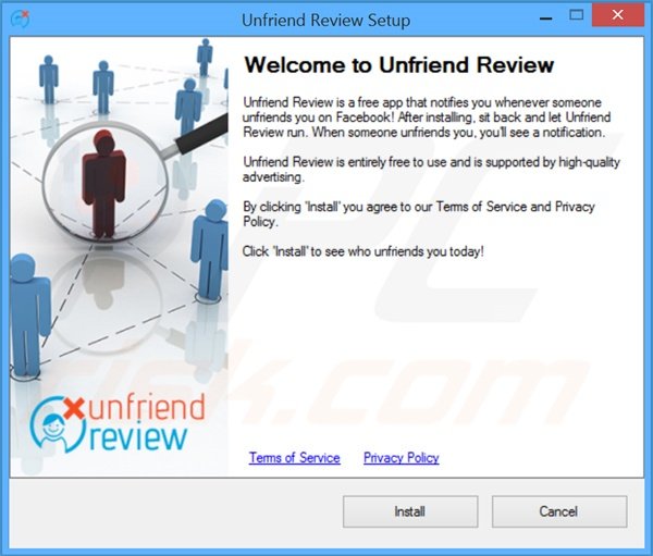 Official Unfriend review adware installation setup