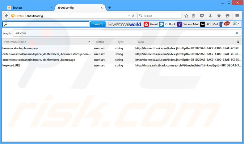 Removing WebmailWorld from Mozilla Firefox default search engine