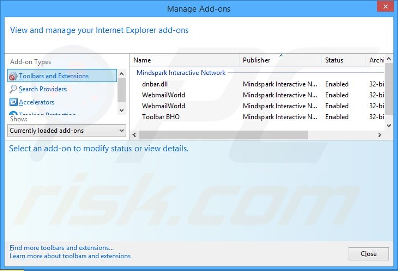 Removing WebmailWorld related Internet Explorer extensions