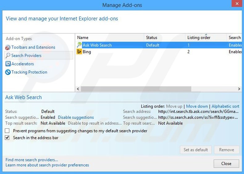 Removing WebmailWorld from Internet Explorer default search engine