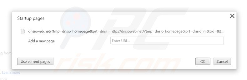 Removing dnsioweb.net from Google Chrome homepage