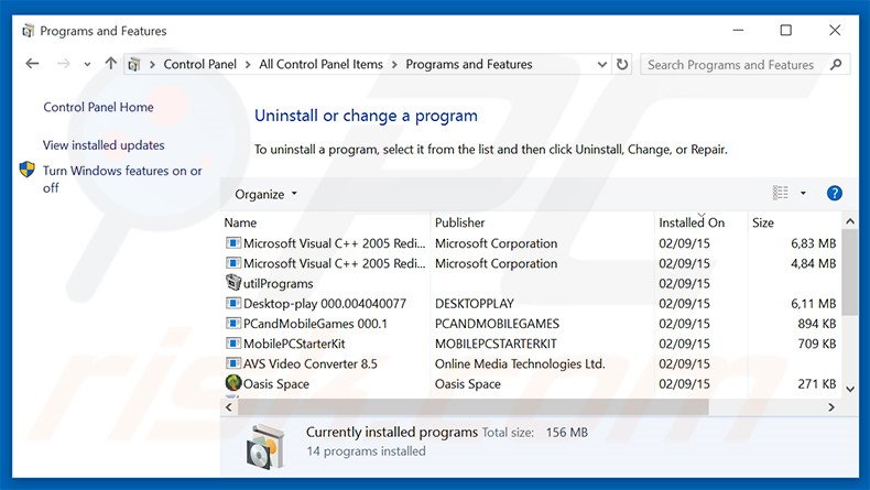 DynamicWPaper adware uninstall via Control Panel